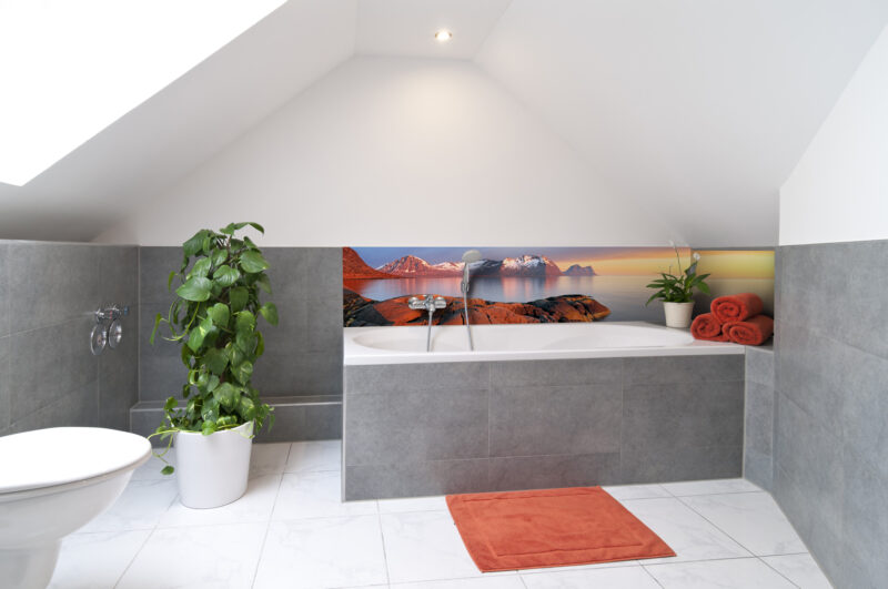 Panneau Mural ‘Lofoten’ – Paysage Scandinave pour Salle de Bain