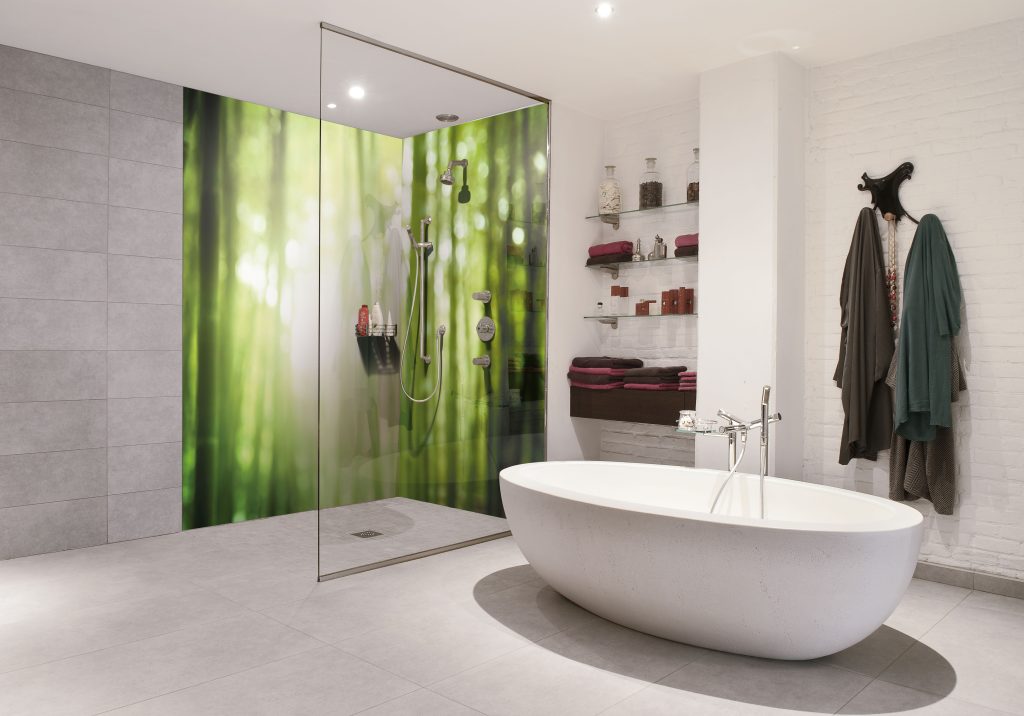 Panneau de douche en aluminium composite, décor Kyoto, 2 panneaux