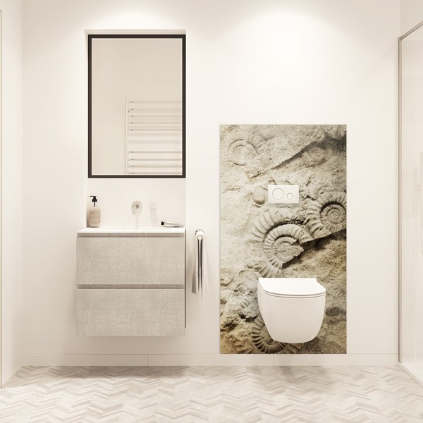 Panneau de WC suspendu décor Ammonite